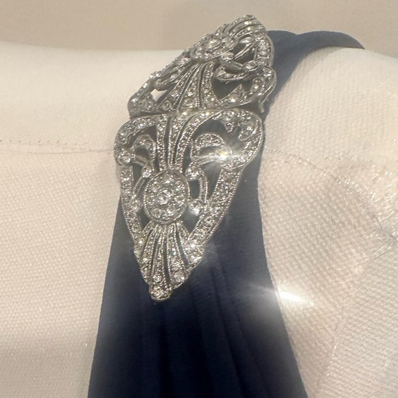 Lauren Ralph Lauren Evening Navy Cocktail Dress Midi Size 2 Elegant Evening - Picture 4 of 11